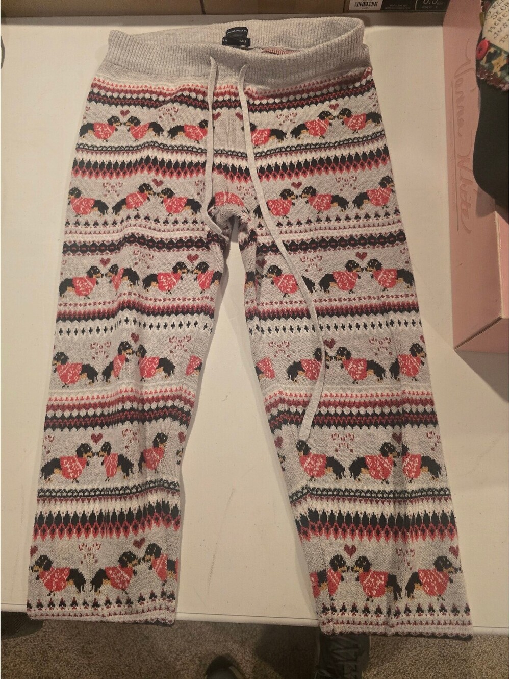 American Eagle Cozy Patterned Sweatpants with Drawstring Waist